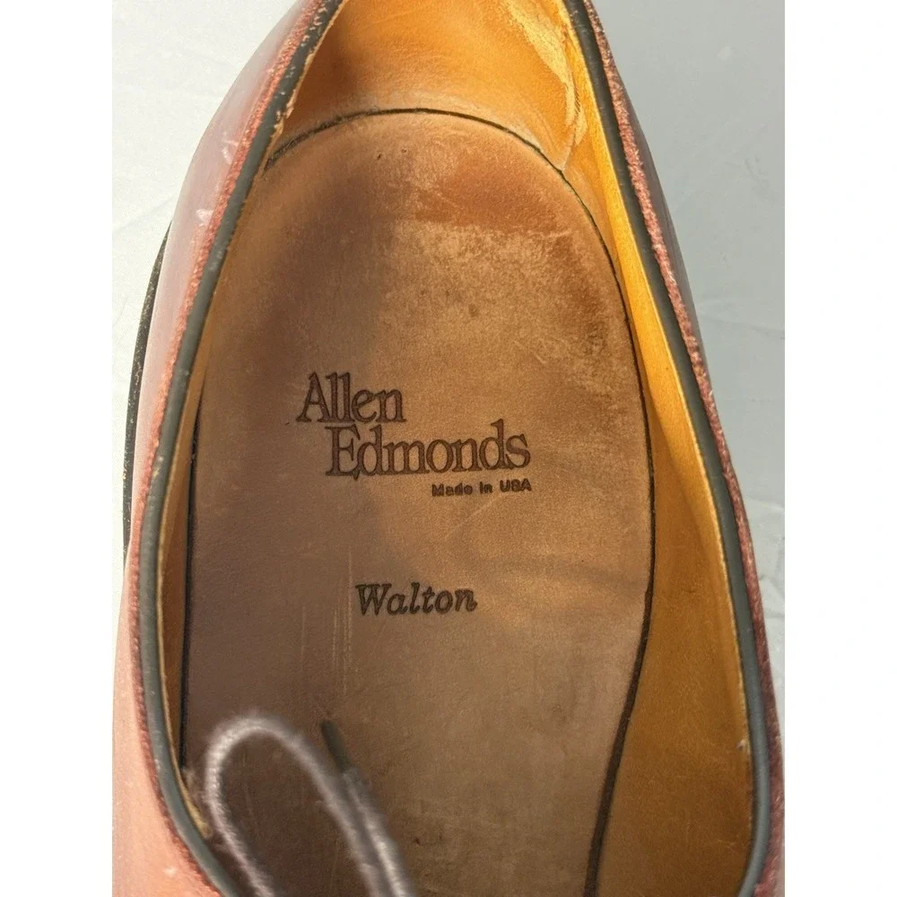 Allen Edmonds Walton Brown Leather Derby Dress Shoes Round Toe 15 D Men's